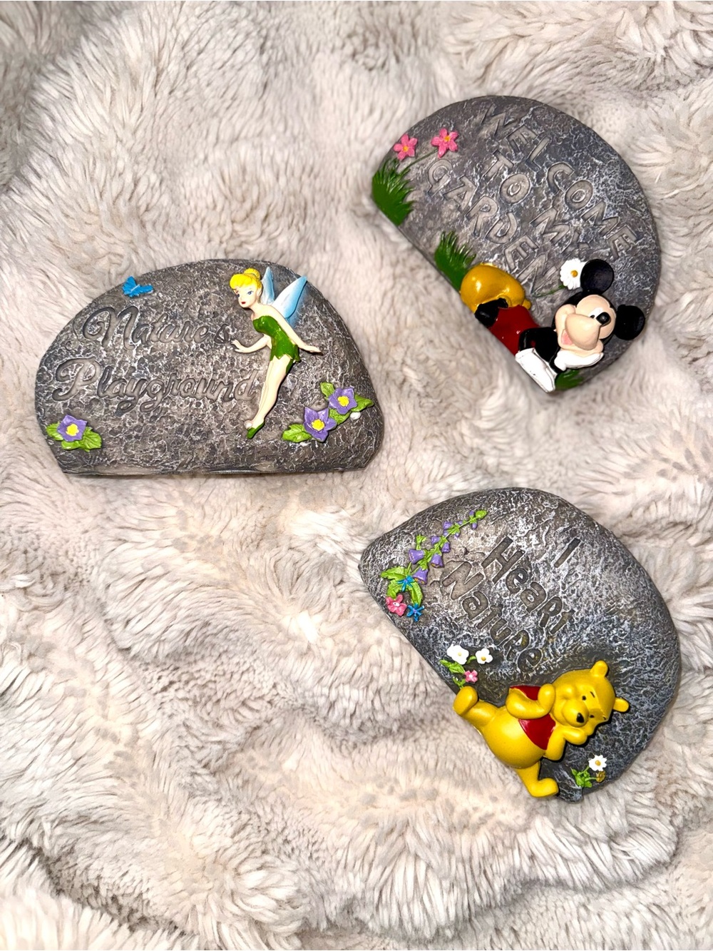 Disney Tinker Bell, Mickey, and Winnie the Pooh Garden Stones